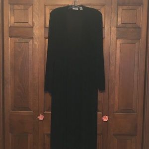Long length duster black Chico’s Travelers Sz 2 Lg
